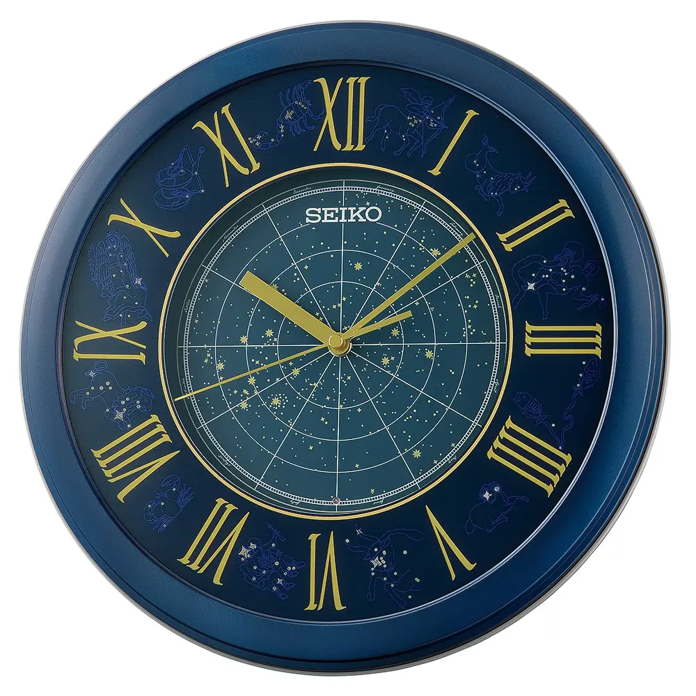 SEIKO 精工 十二星座 兩段式自動燈光 指針式掛鐘 時鐘 (QHA013L)