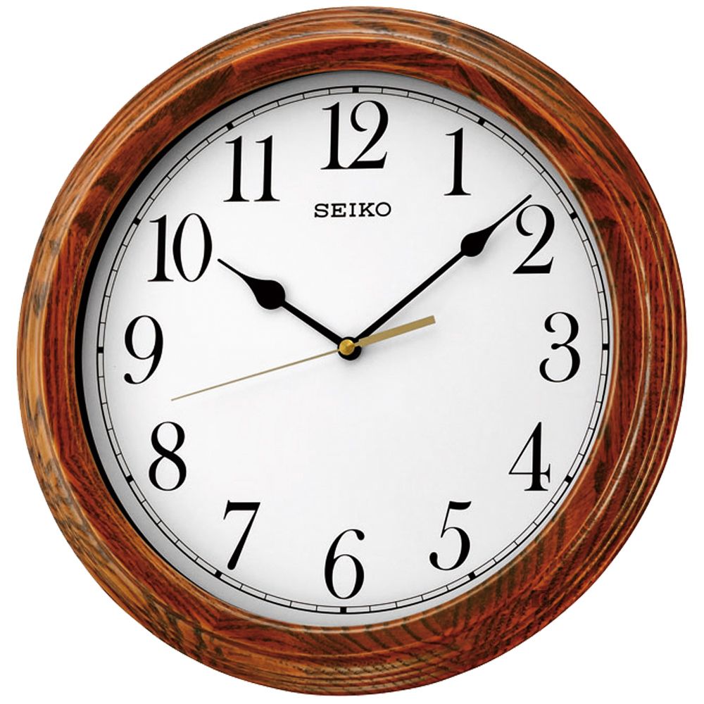 SEIKO 精工 木質滑動式秒針靜音時鐘 (QXA528B)