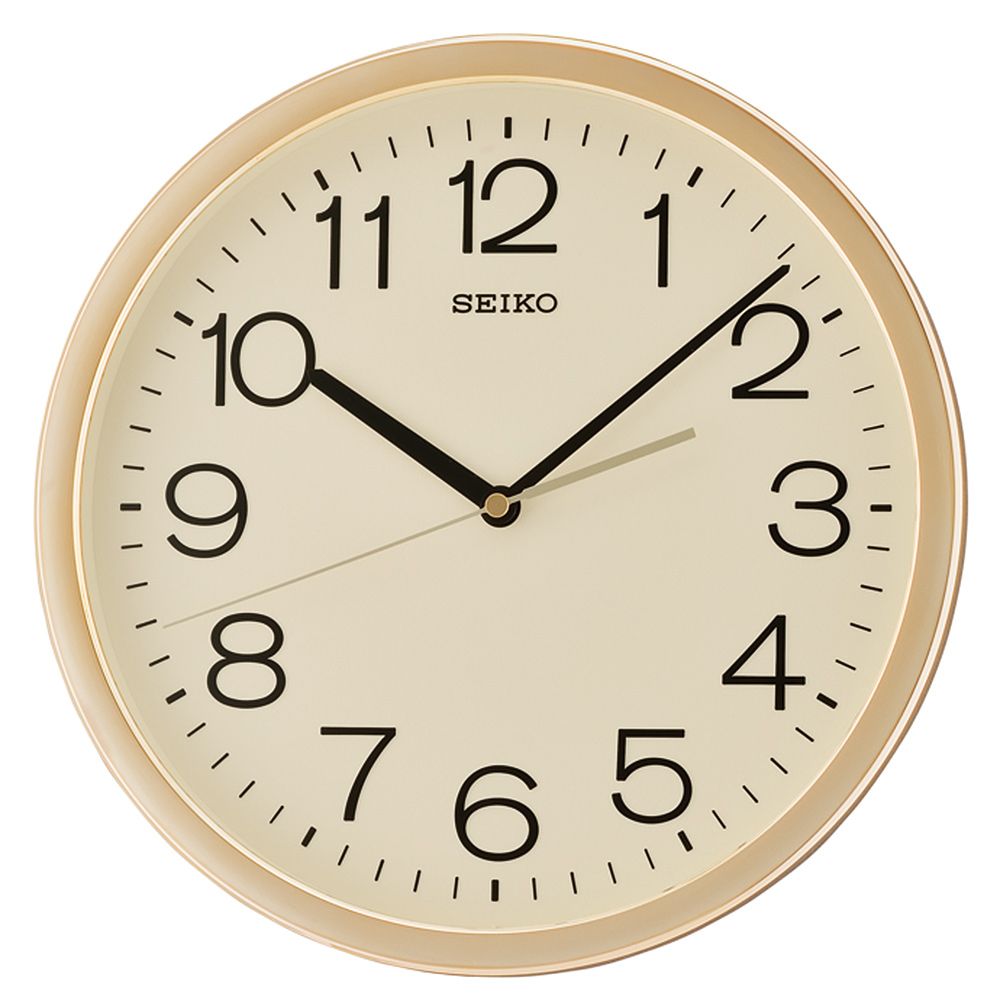 SEIKO 精工 指針式時尚時鐘 掛鐘-金框 (QXA014A)