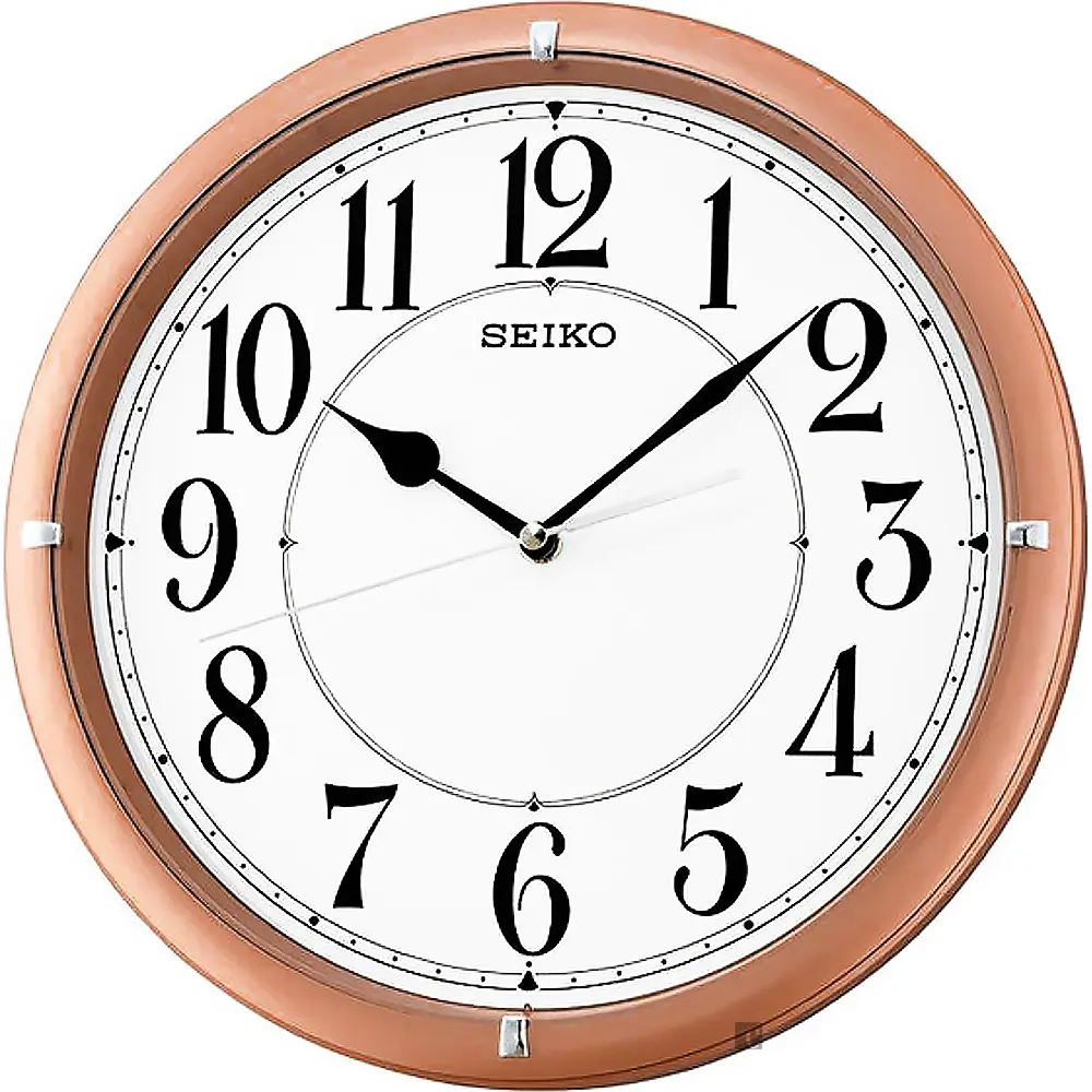 SEIKO 精工 指針式時尚時鐘 掛鐘-粉框 (QXA637P)