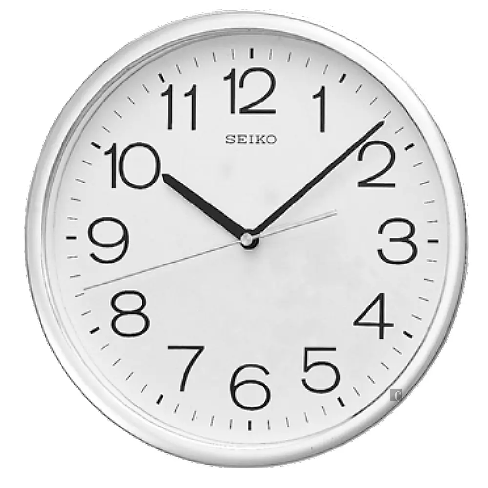 SEIKO 精工 指針式時尚時鐘 掛鐘-銀框 (QXA014S)