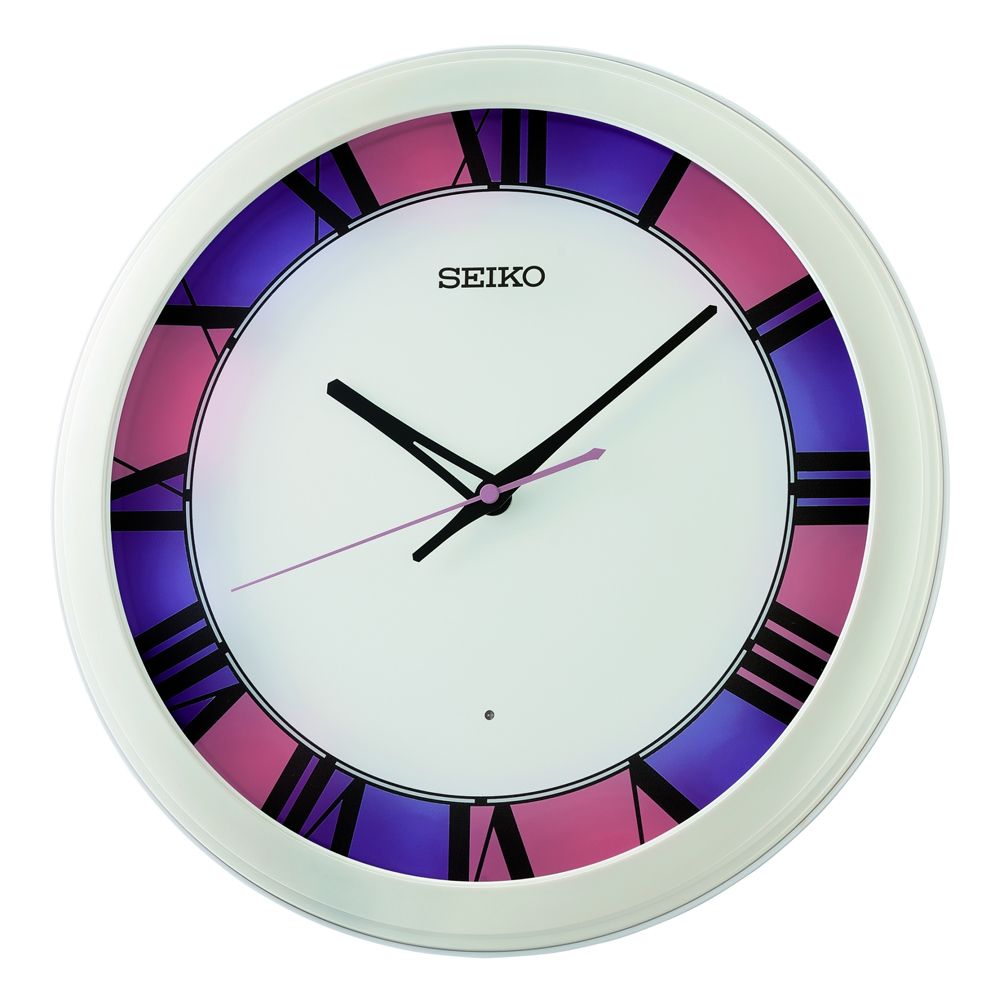 SEIKO 精工 彩繪玻璃風指針式時鐘 掛鐘 (QHA010W)