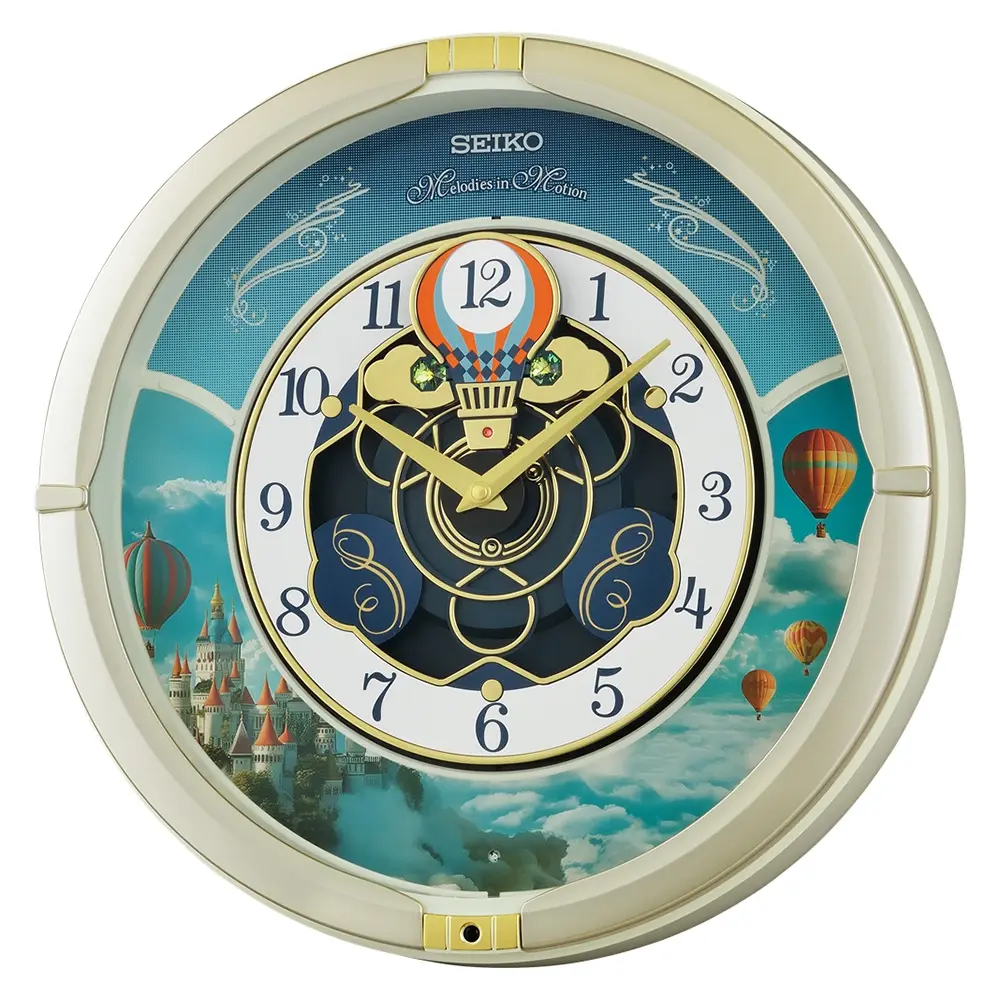 增添居家夢幻氛圍◆SEIKO 精工 旋轉熱氣球音樂掛鐘