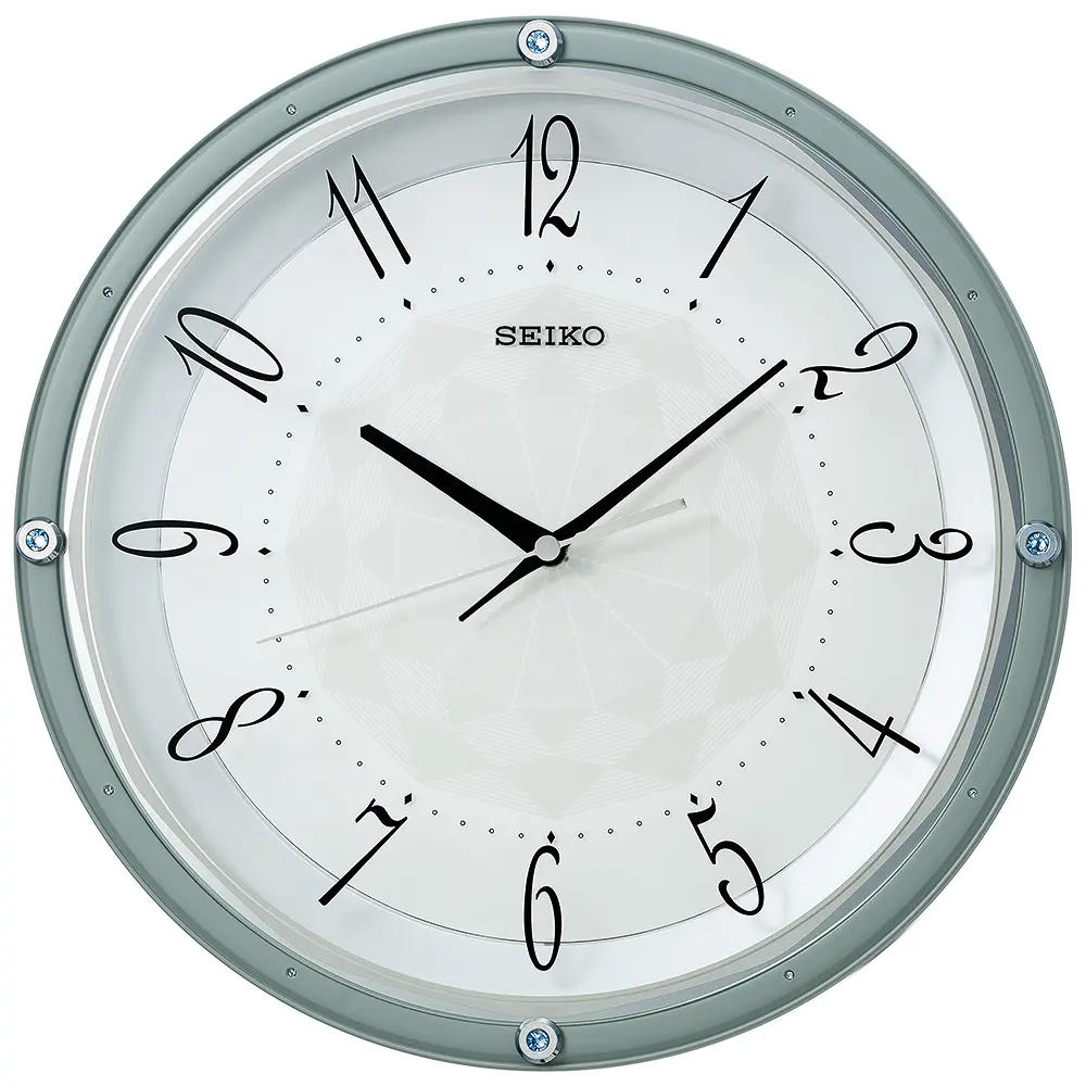 SEIKO 精工 淡雅萬花筒 靜音滑動秒針時鐘 掛鐘 (QXA830L)