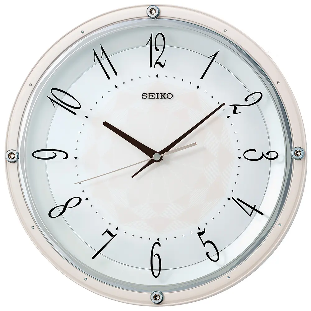 SEIKO 精工 淡雅萬花筒 靜音滑動秒針時鐘 掛鐘 (QXA830P)