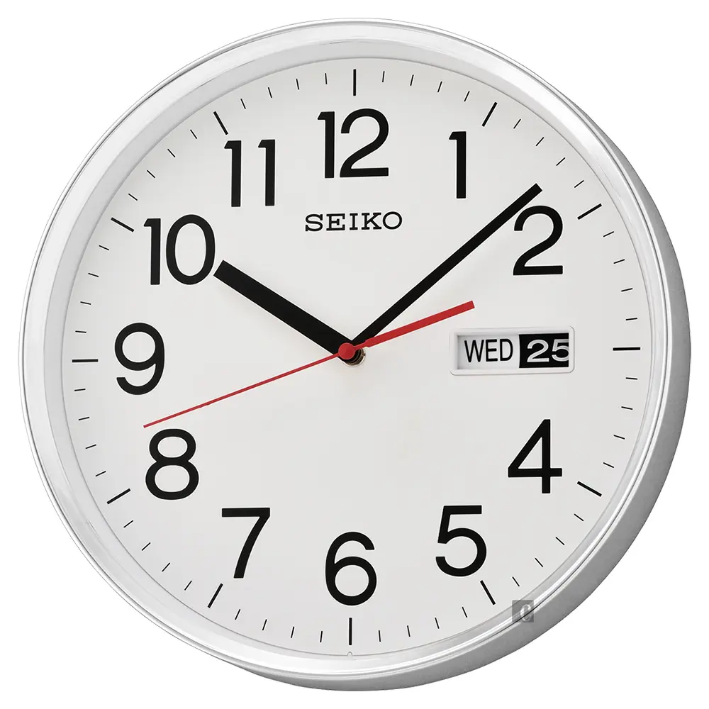 SEIKO 精工 都市時尚星期日期掛鐘-白 (QXF104S)