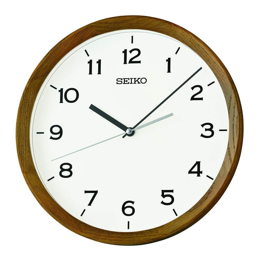 SEIKO 精工 森林系滑動式秒針靜音掛鐘 時鐘-木質框 (QXA853B)