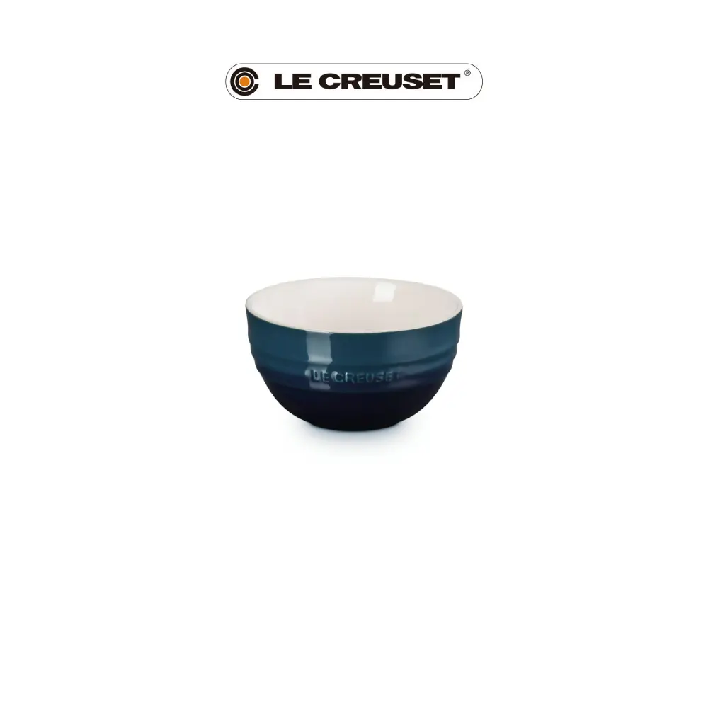 LE CREUSET瓷器韓式飯碗/ 350ml/ 極光午夜藍