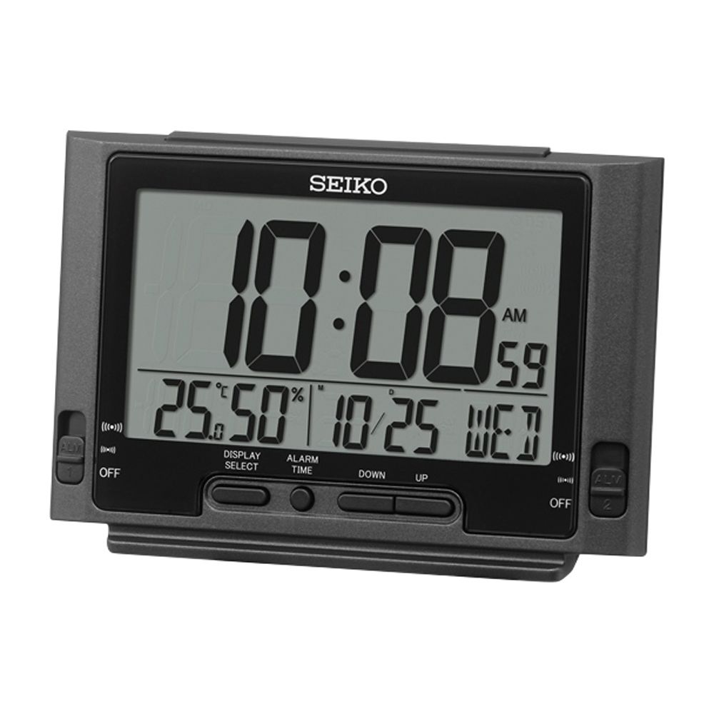 SEIKO 精工 溫溼度顯示 貪睡電子桌鐘 (QHL095K)