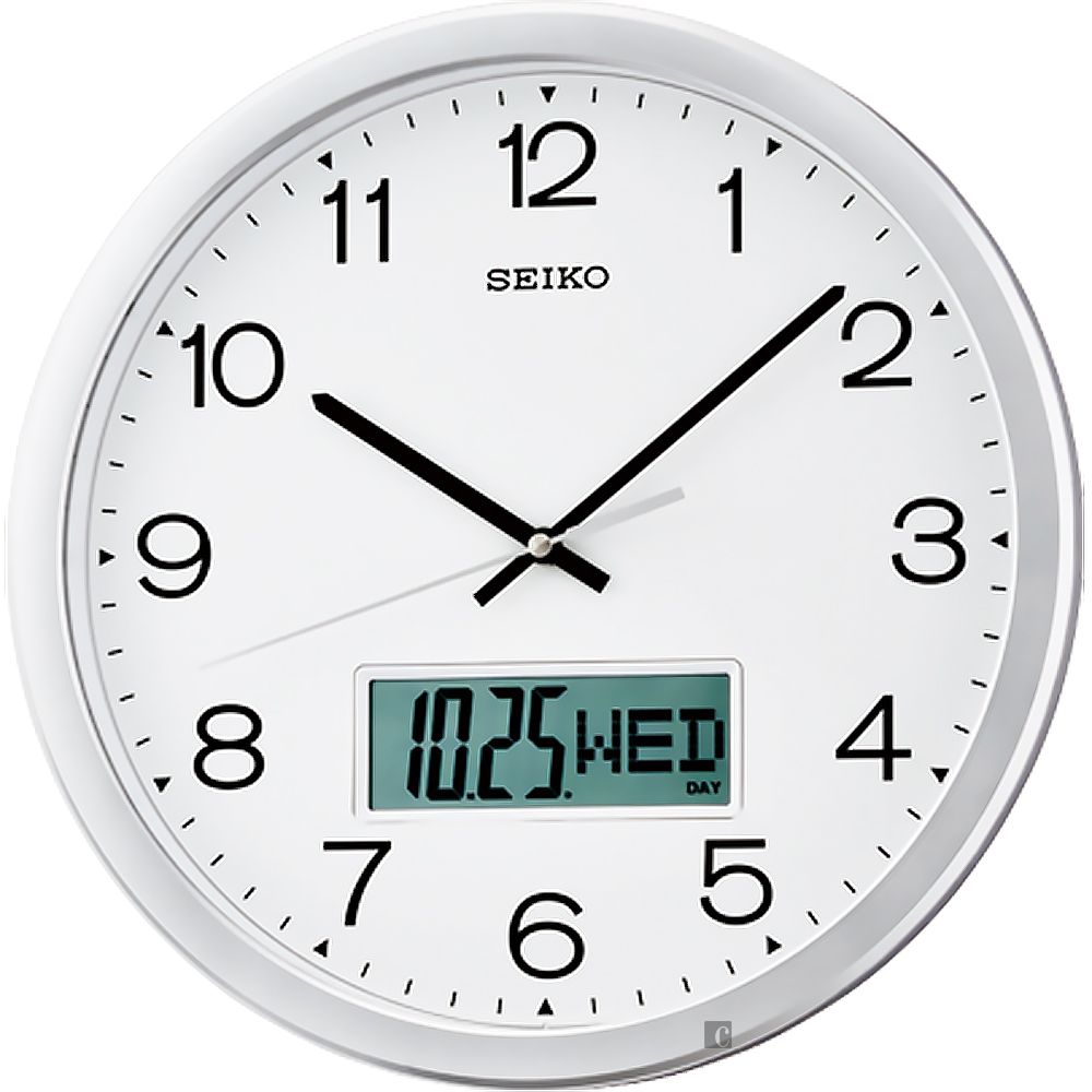 SEIKO 精工 滑動式指針雙顯時鐘 掛鐘 (QXL007S)
