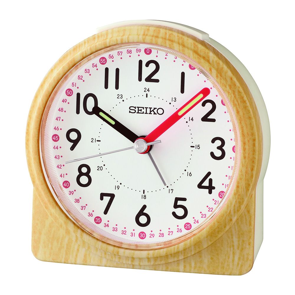 SEIKO 精工 滑動式秒針嗶嗶聲靜音貪睡鬧鐘 (QHE210Y)