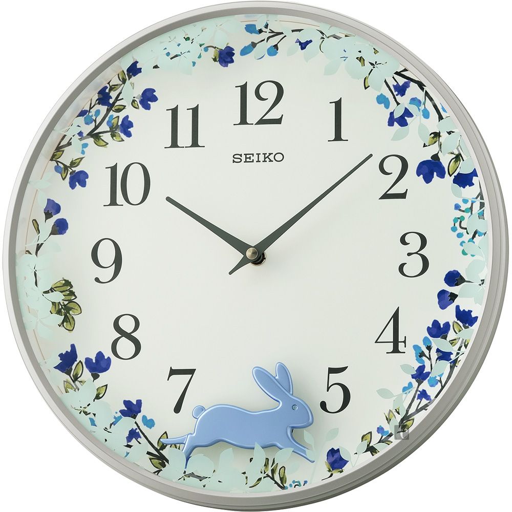 SEIKO 精工 跳躍小兔時鐘 掛鐘-藍 (QXC238N)