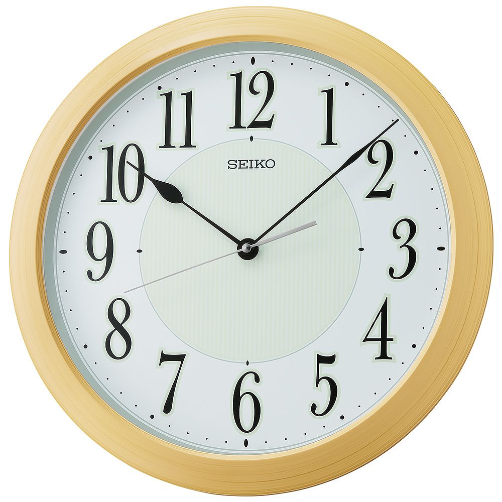 SEIKO 精工 靜音滑動秒針仿木紋夜光功能掛鐘 (QXA824A)