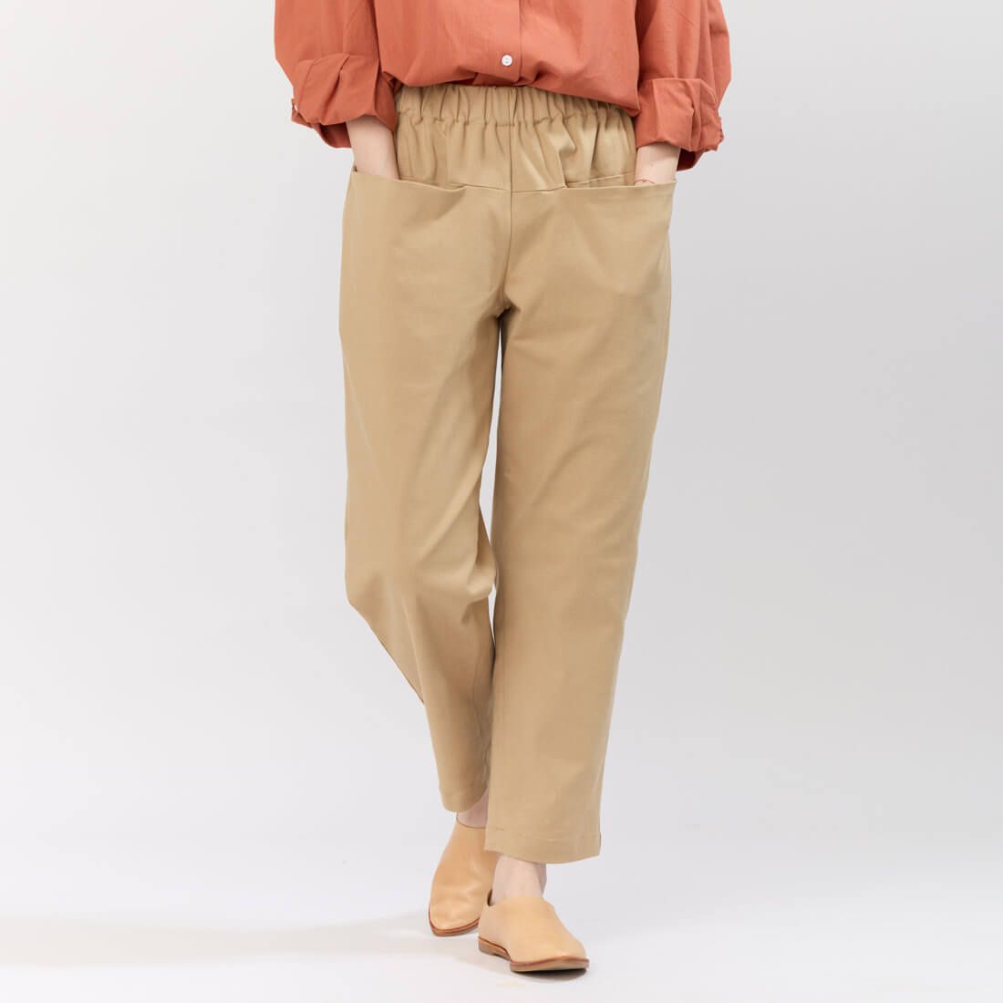 好我 so that's me Brad棉質大口袋日常長褲/ 卡其 FREE SIZE