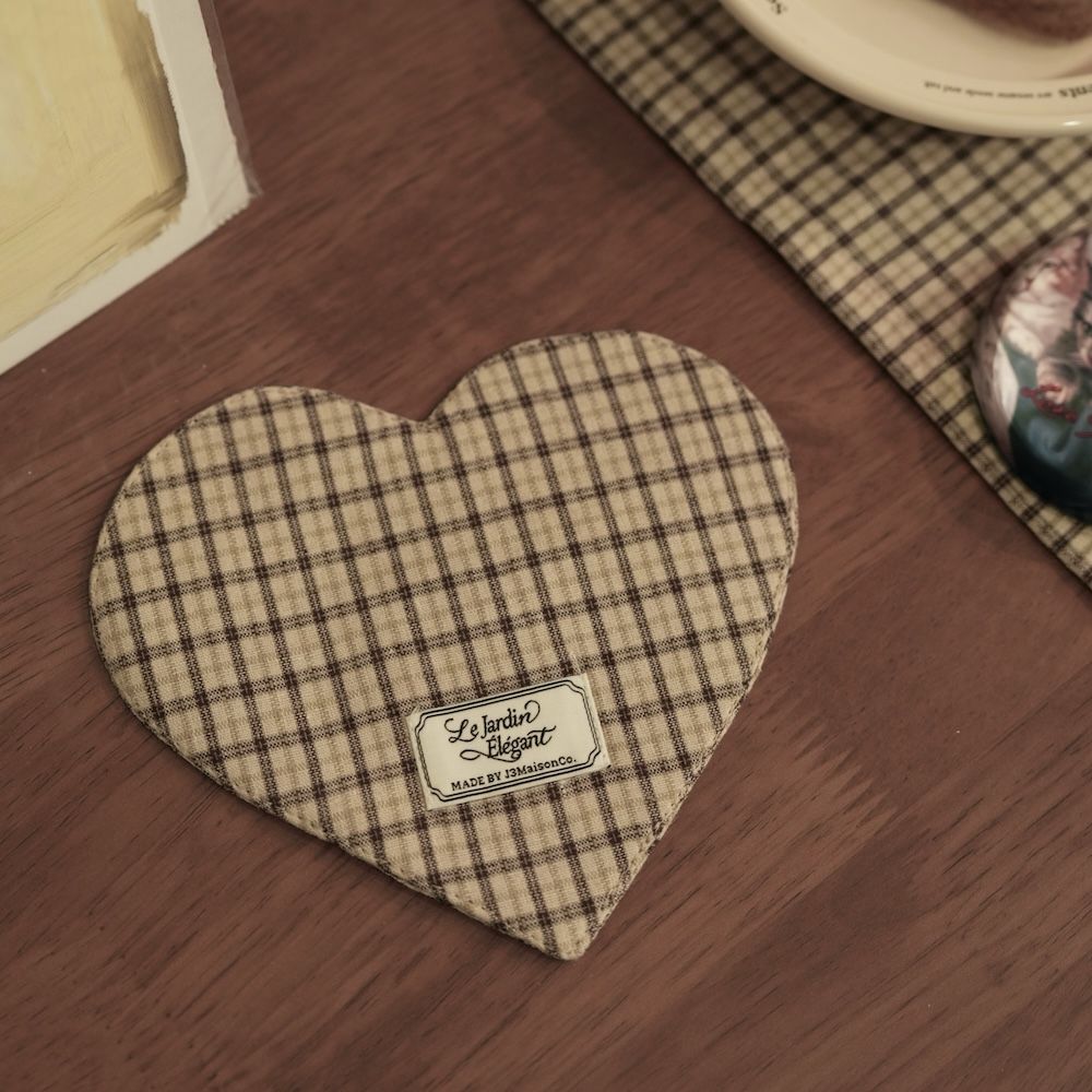 J3MaisonCo. Elegant Plaid 格紋杯墊/ Khaki 卡其色