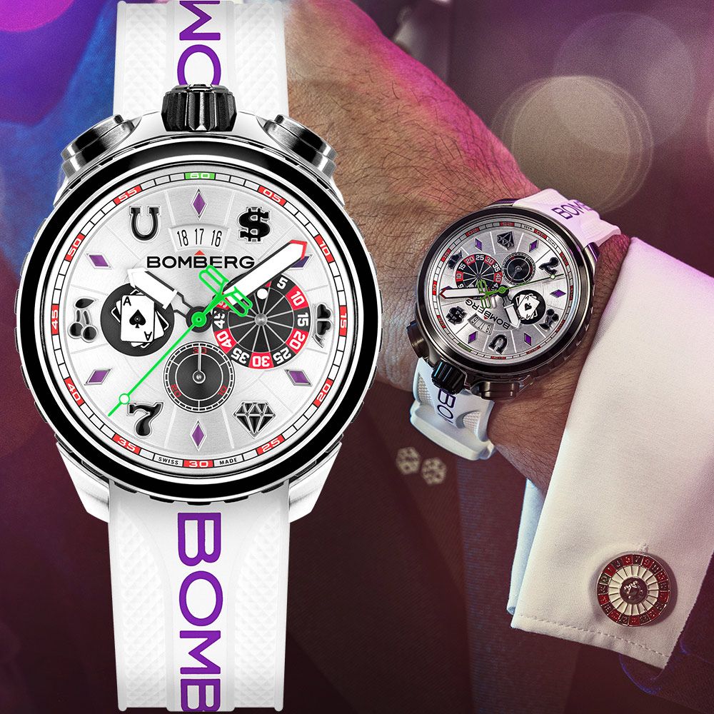 BOMBERG BOLT-68 ICE CRYSTAL CASINO冰晶賭場計時手錶(BS45CHSS.075-3.12)