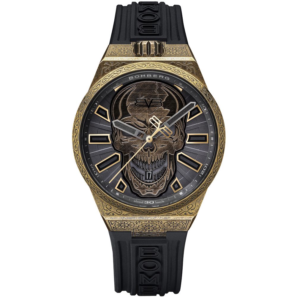 BOMBERG 炸彈錶 Bolt-68 NEO系列 十週年紀念骷髏機械錶 青銅色(BF43APBR.08-4.12)