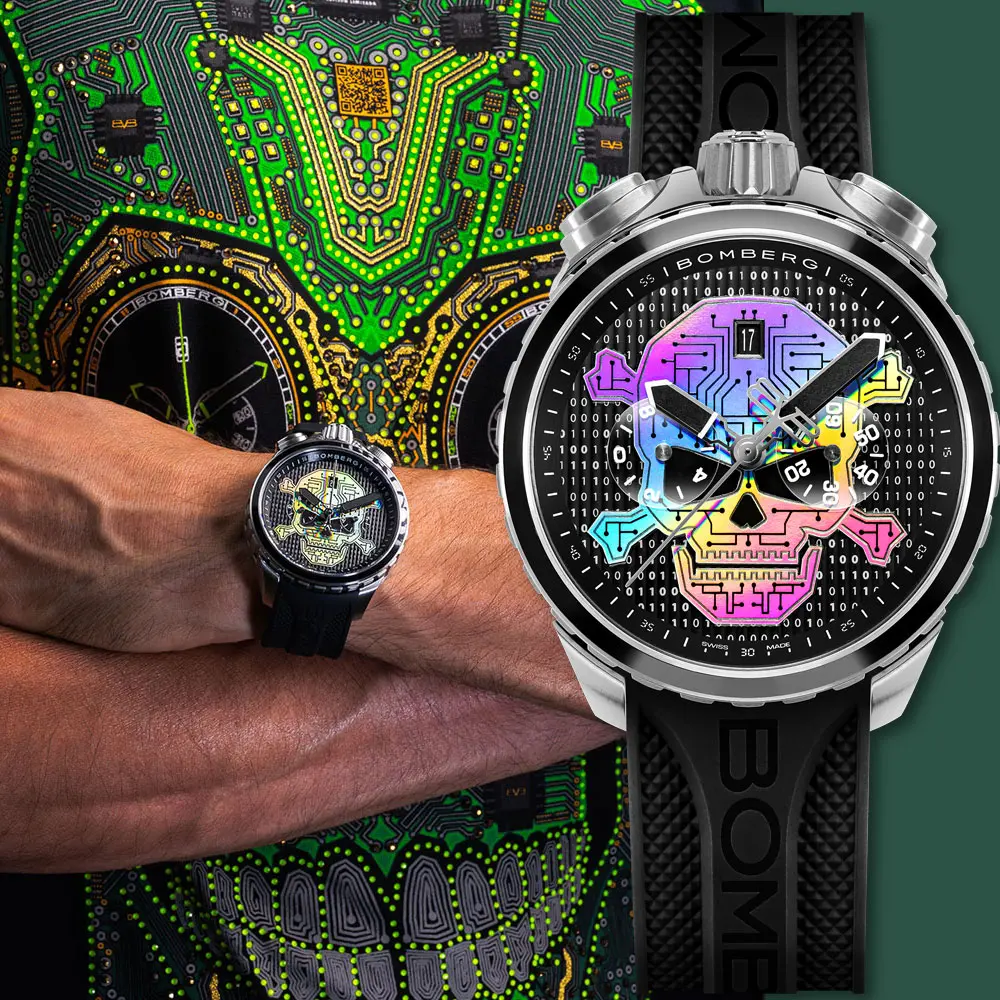 BOMBERG 炸彈錶 BOLT-68 限量數位骷髏腕錶 計時手錶-45mm  (BS45CHSS.072-2.12)