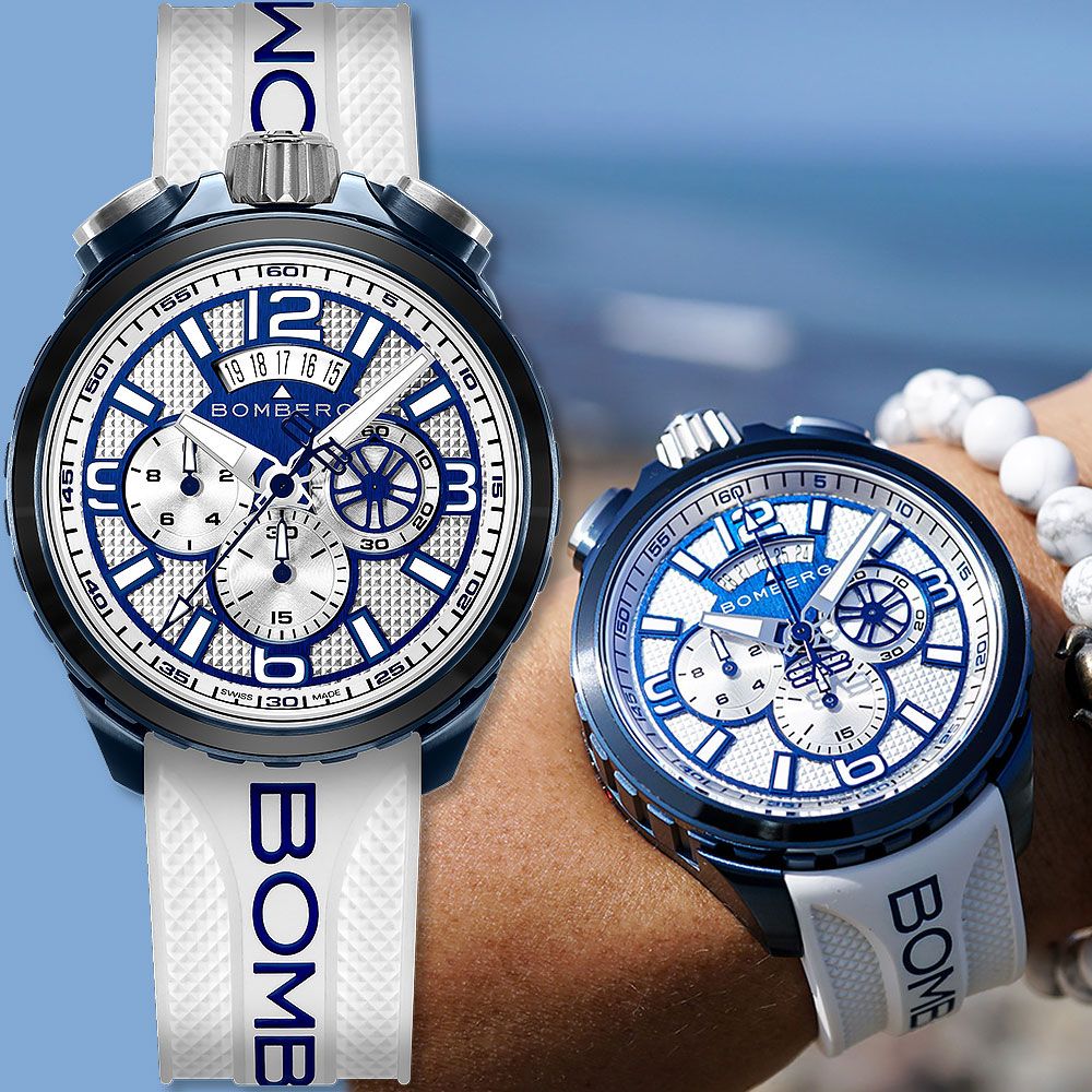 BOMBERG 炸彈錶 BOLT-68 普魯士藍計時碼錶 手錶-45mm  (BS45CHPBL.064-5.12)