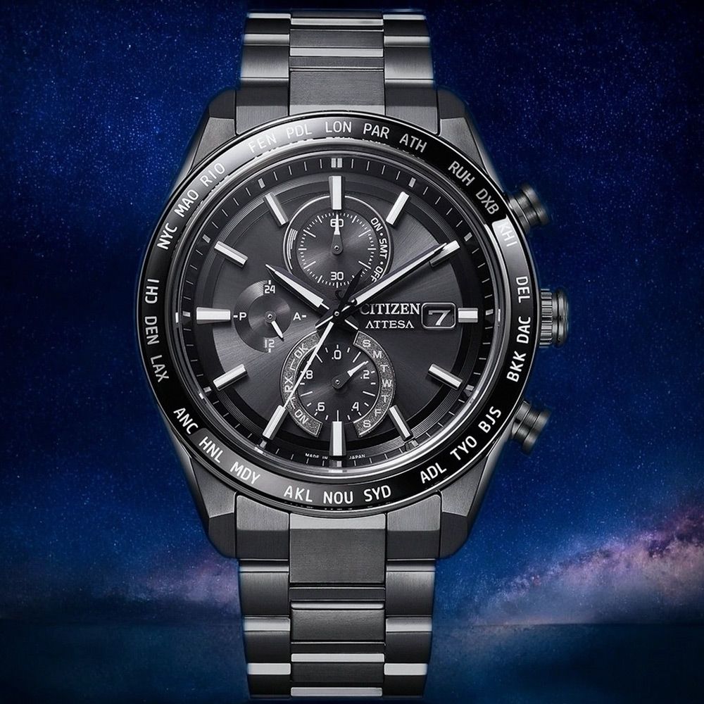 CITIZEN 星辰 ATTESA 鈦金屬 光動能電波計時手錶 男錶-42mm  (AT8294-59E)