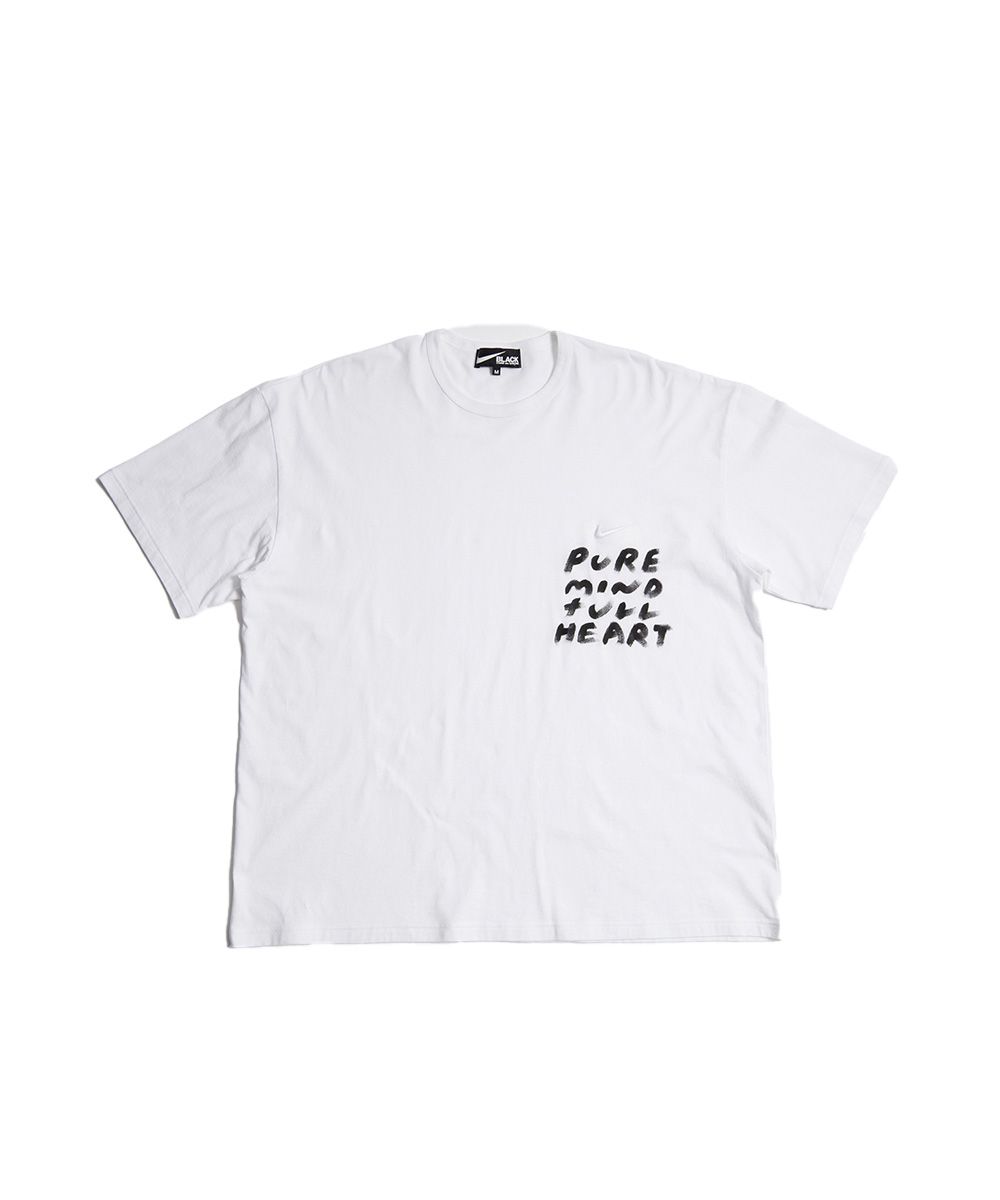 COMME des GARÇONS BLACK NIKE標語白色短袖TEE/男/ S
