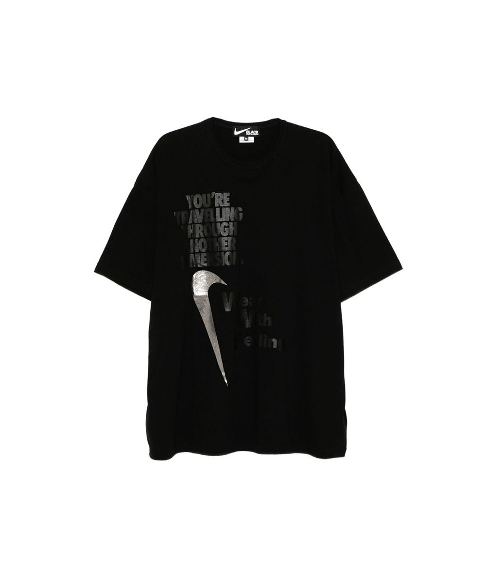 COMME des GARÇONS BLACK NIKE聯名寬版黑色短袖TEE/男/ L