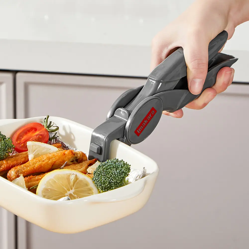 日本Imakara 加厚矽膠防滑防燙隔熱取碗夾/ 灰