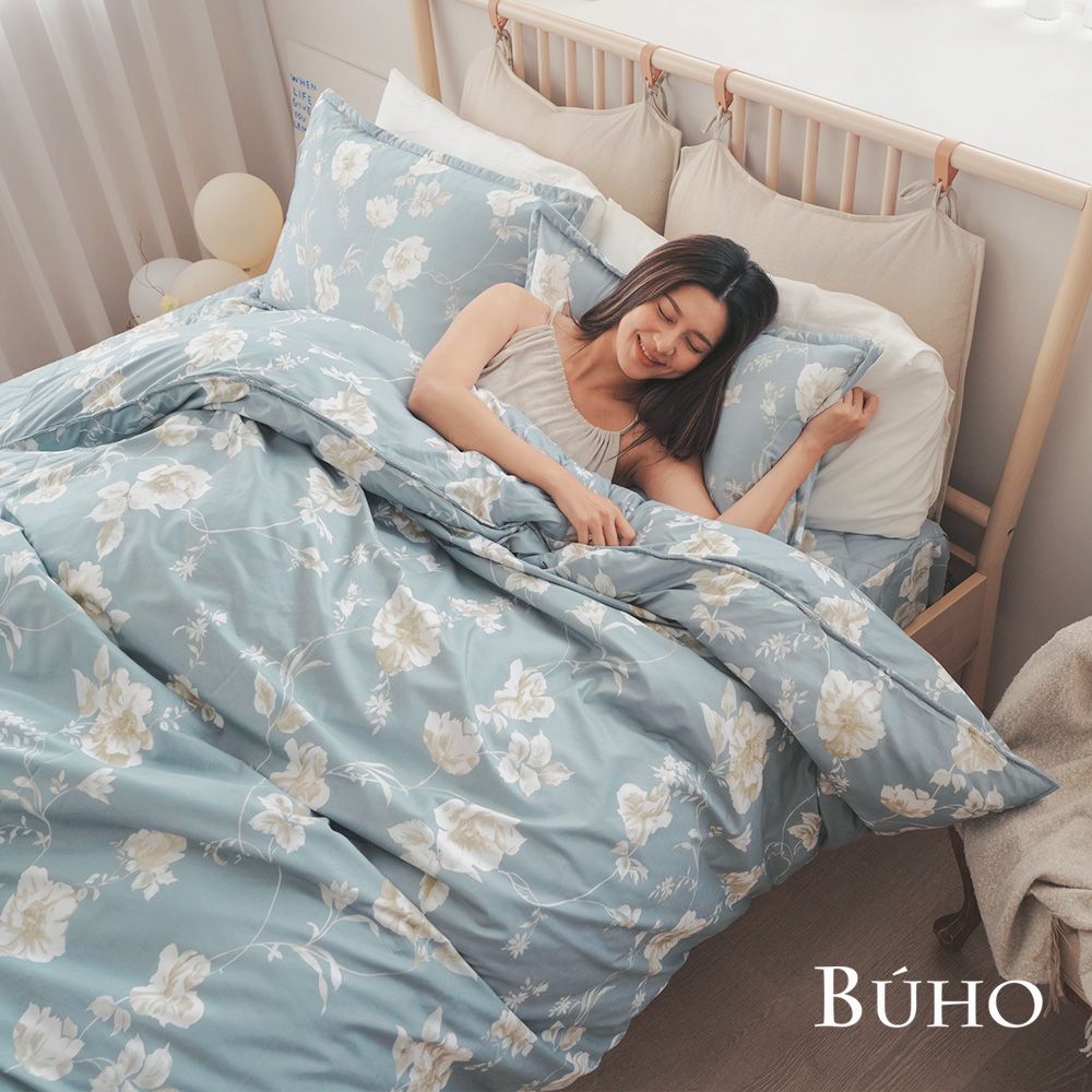 【BUHO布歐】舒柔安眠銀離子抗菌鋪棉床包枕套組-單人 / 蘊彩花織