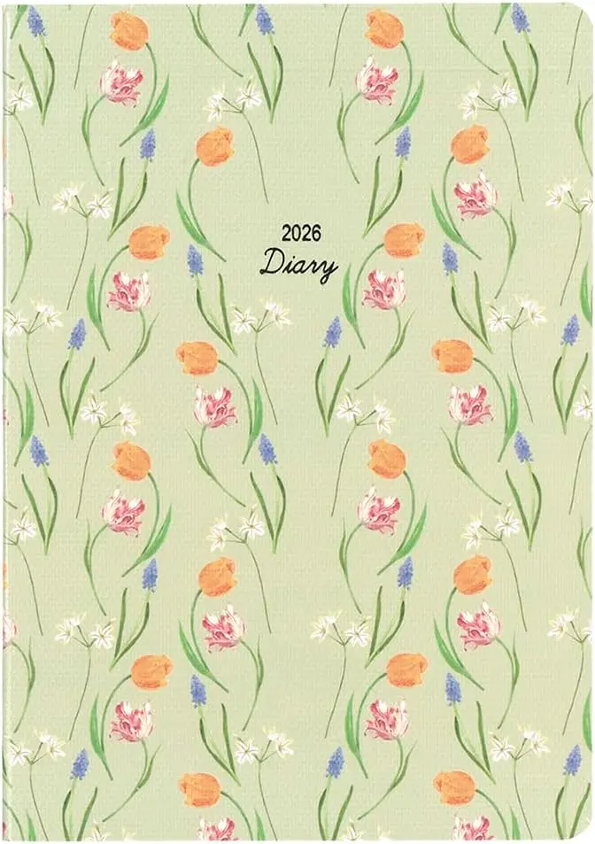 【誠品獨家】2026 日本 DAIGO MILL日誌/ B6/ 月間日曆/ Fleurs/ 綠色