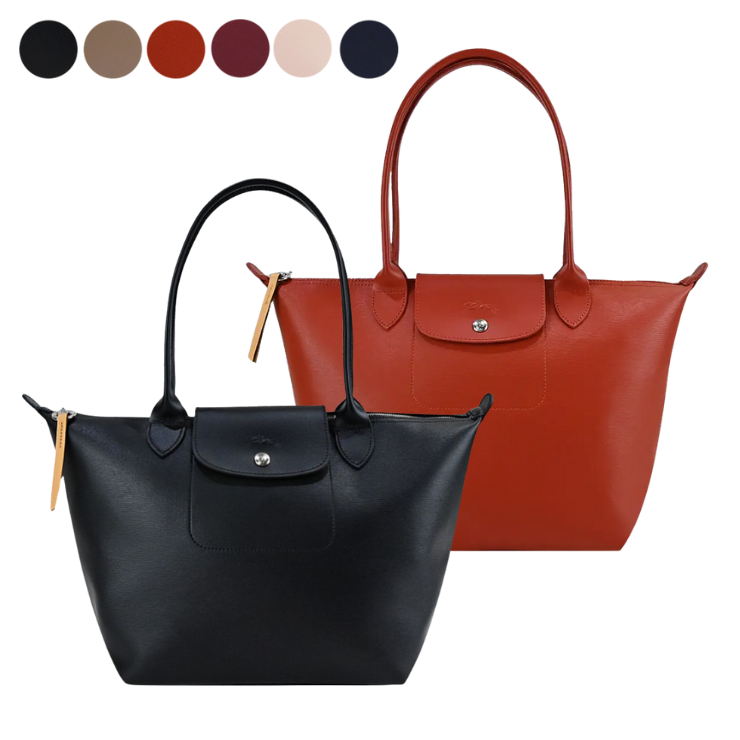 LONGCHAMP LE PLIAGE CITY系列PVC帆布長把肩背水餃包(小/多色選)