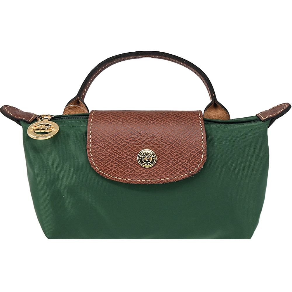 LONGCHAMP LE PLIAGE系列再生尼龍手提化妝包(英式綠)/平行輸入