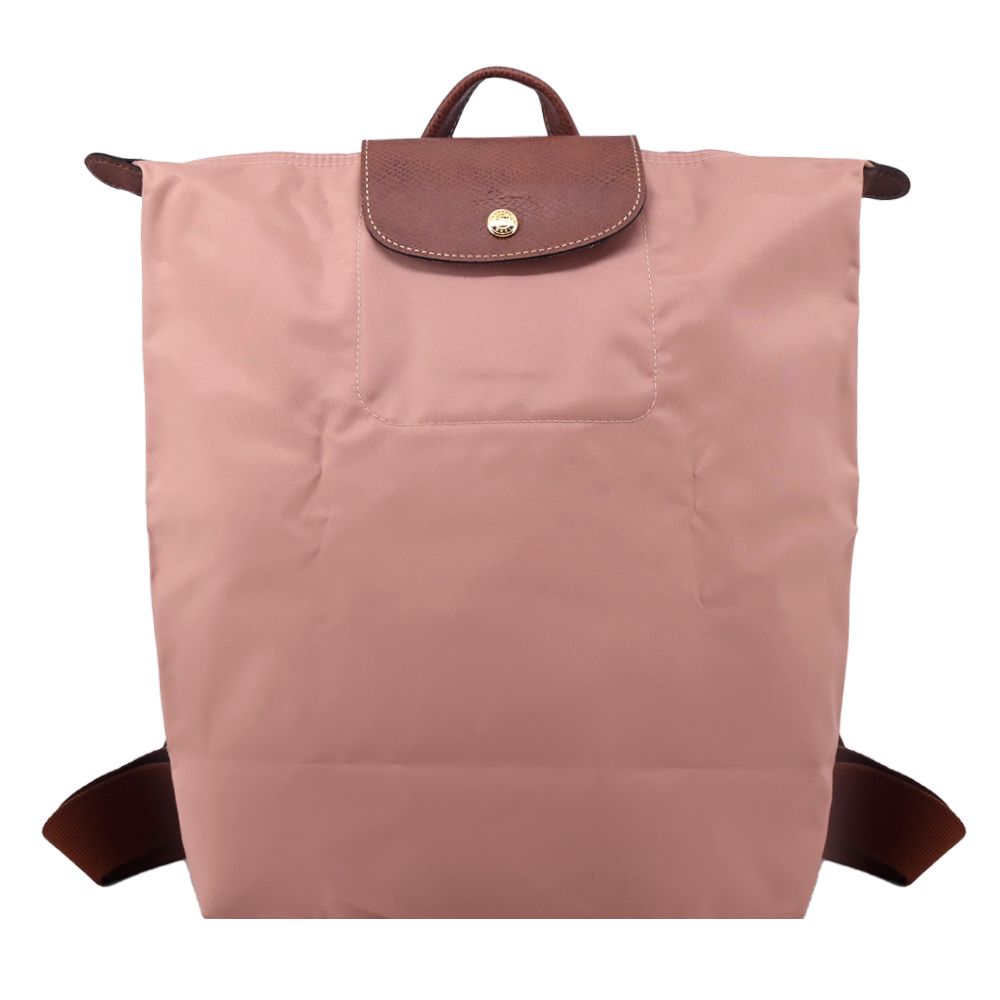 LONGCHAMP LE PLIAGE系列再生尼龍摺疊後背包(中/粉紅茶)/平行輸入