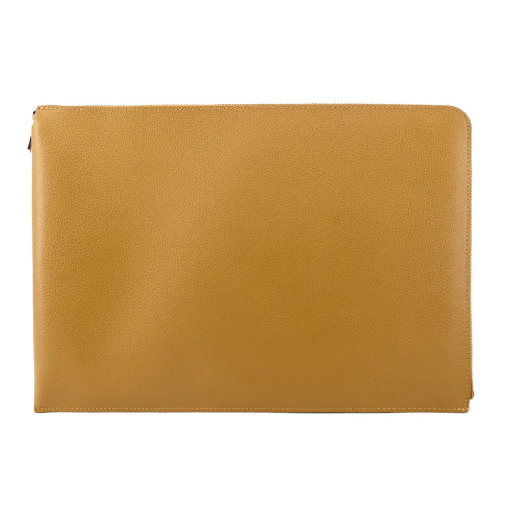 LONGCHAMP LE FOULONNÉ系列牛皮筆電/平板/文件收納包(肉豆蔻)/平行輸入