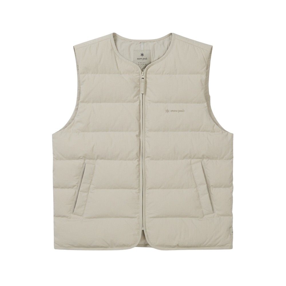 韓國 Snow Peak LAND LIGHTWEIGHT 防潑水輕量羽絨背心 淺米色LightBeige/ 預購 3XL