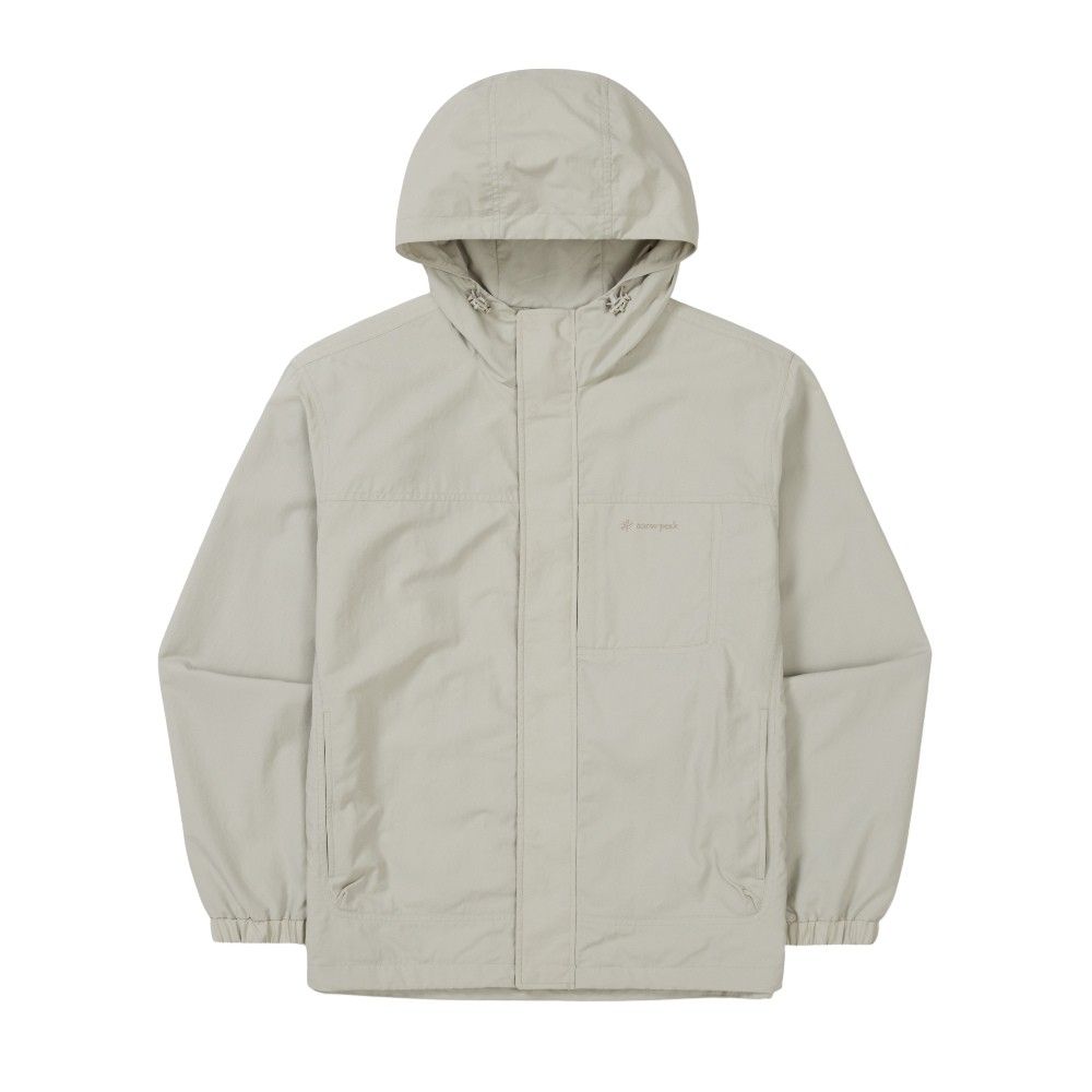 韓國 Snow Peak CAMPFLE HOODED 防潑水輕量連帽防風外套 淺米色LightBeige/ 預購 2XL