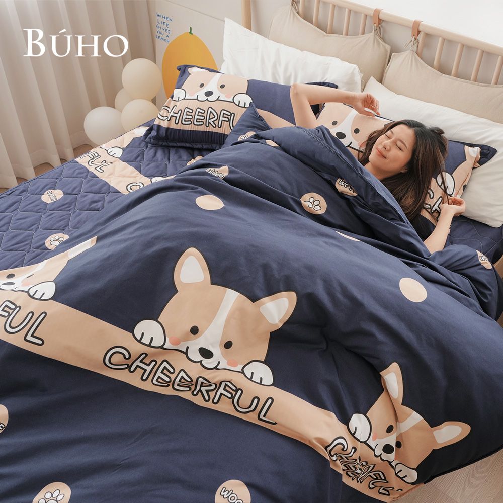 【BUHO布歐】舒柔安眠銀離子抗菌全鋪棉兩用被厚床包組-單人 / 爪寶窩園