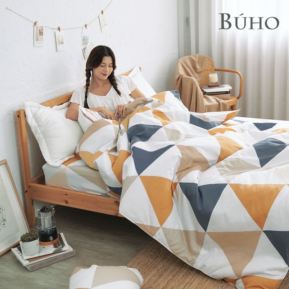 【BUHO布歐】舒柔安眠銀離子抗菌全鋪棉兩用被厚床包組-雙人 / 棱彩之境