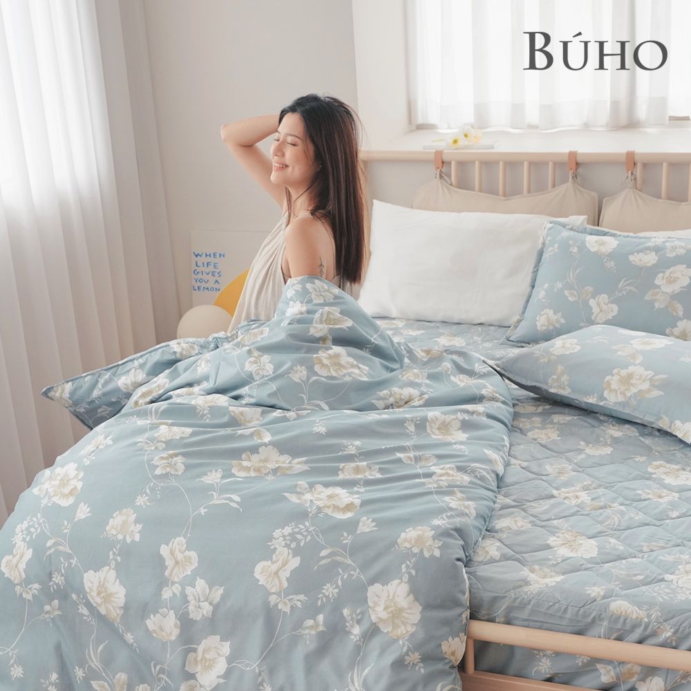 【BUHO布歐】舒柔安眠銀離子抗菌6x7尺雙人兩用被套 / 蘊彩花織