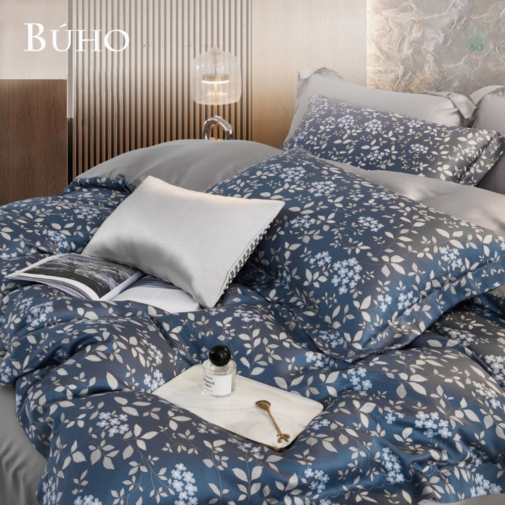 【BUHO布歐】300織100%TENCEL純天絲™七件式兩用被床罩組-雙人 / SAN09考伊斯