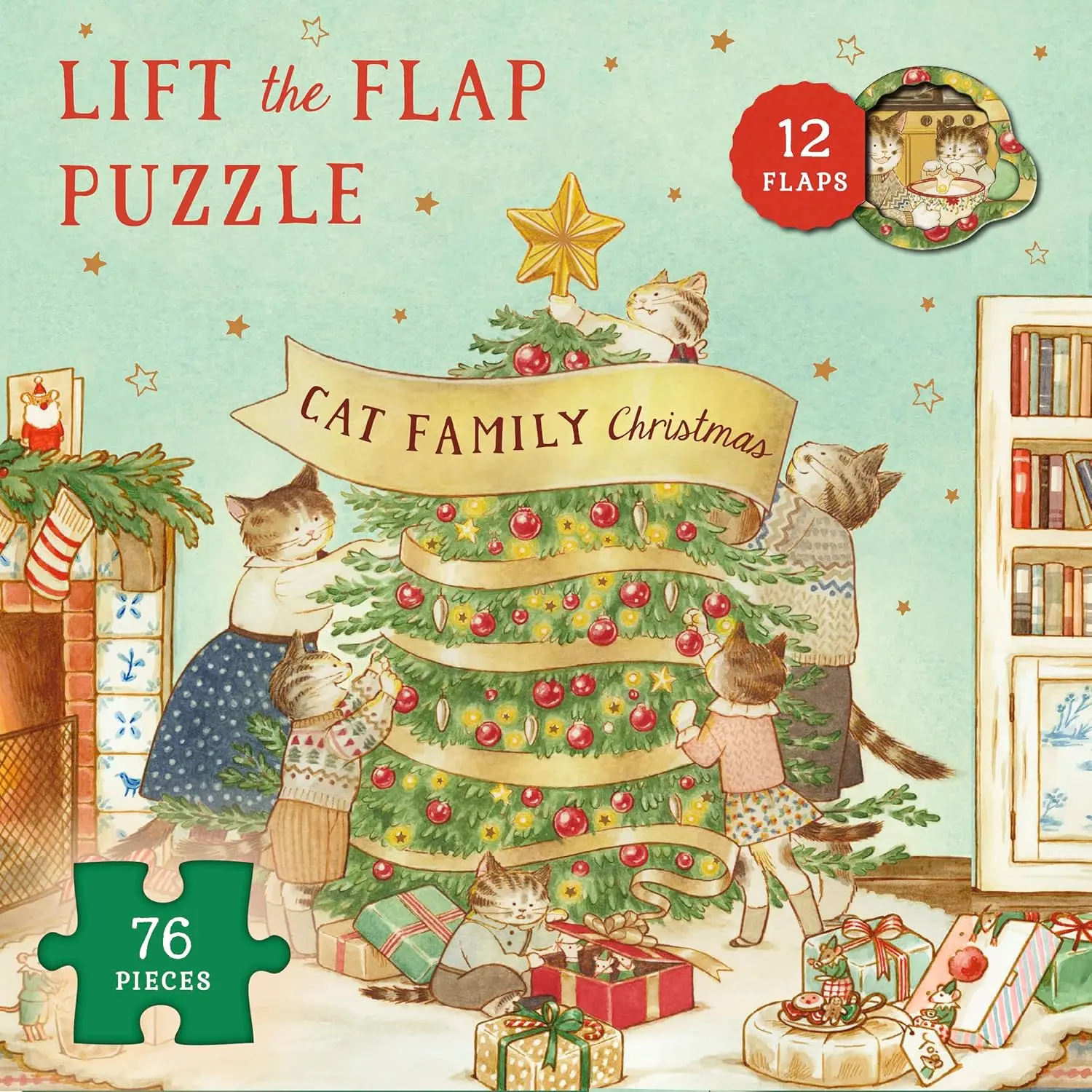 Cat Family Christmas (+76片翻翻拼圖)