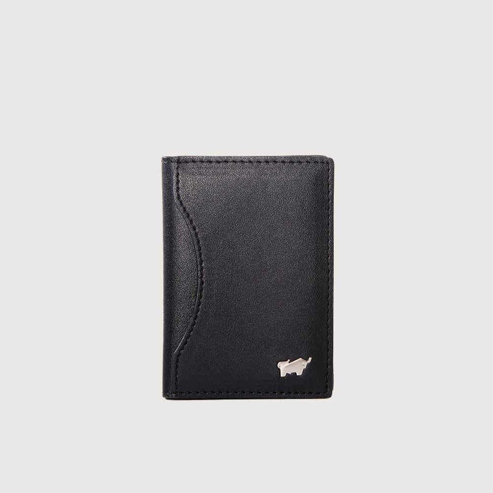 【BRAUN BUFFEL 德國小金牛】台灣總代理 奧瓦 磁吸兩折錢包/ BF581-738/ 黑色