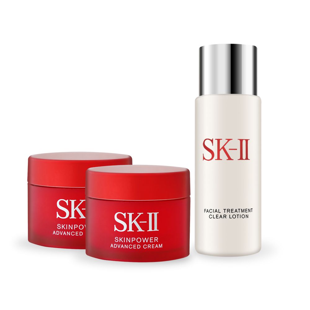 雙11限定▼SK-II 致臻肌活能量活膚霜(15g)X2-贈亮采化妝水(30ml)-平行輸入