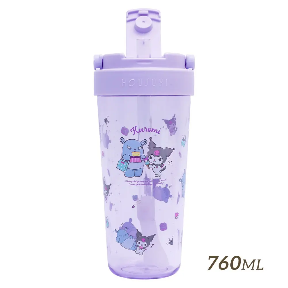 HOUSUXI三麗鷗酷洛米Tritan輕透舒吸杯/ 附彈跳吸管/ 760ml