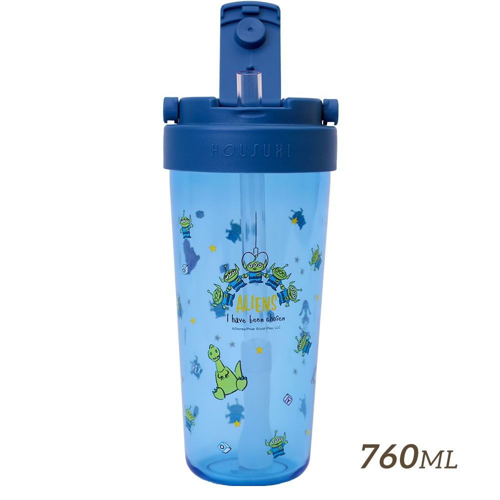 HOUSUXI迪士尼三眼怪Tritan輕透舒吸杯/ 附彈跳吸管/ 760ml