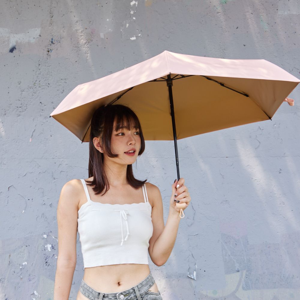 KUAIZI-eatme. 小巧降溫冰淇淋五折傘-桃雪粉