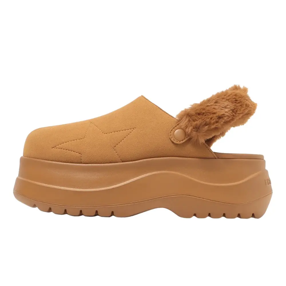 日本限定 Converse CHEWY CLG 厚底毛絨穆勒涼鞋/ 棕色/ 預購 23 cm