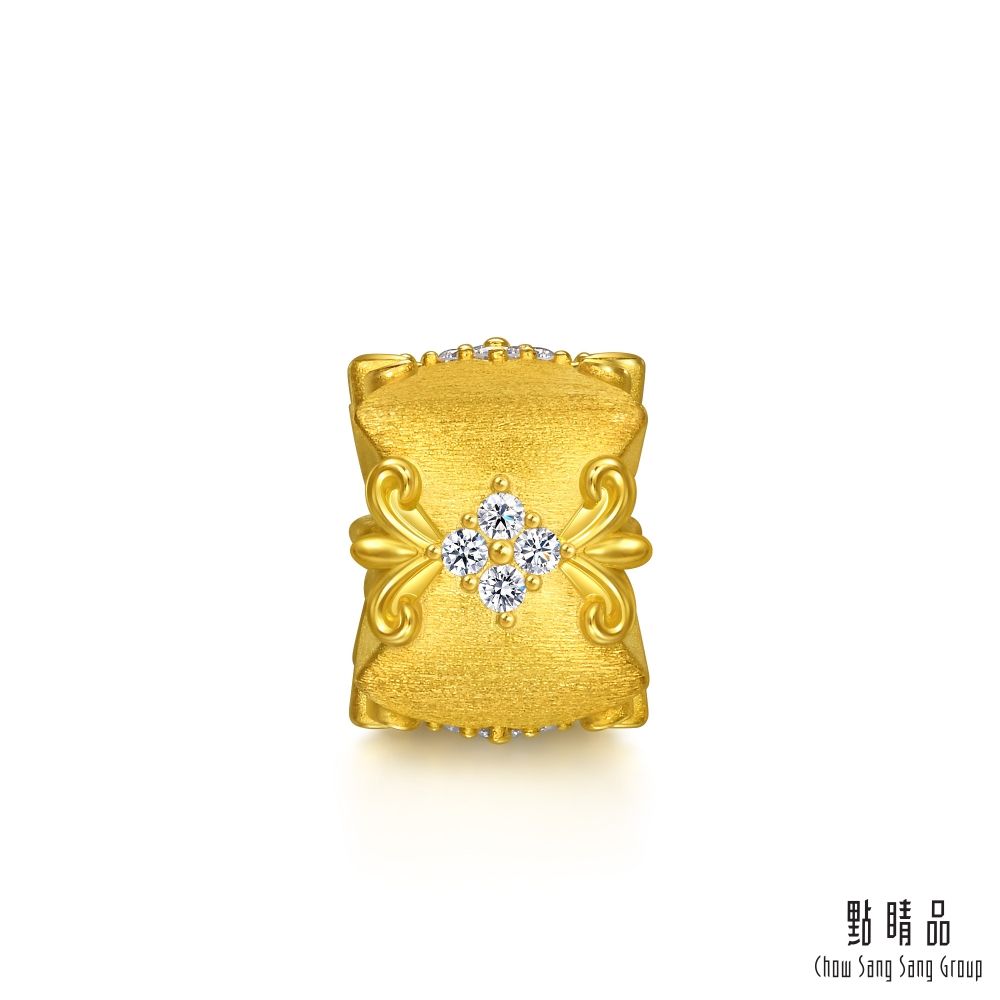 點睛品 復古鳶尾花 黃金鑽石串珠