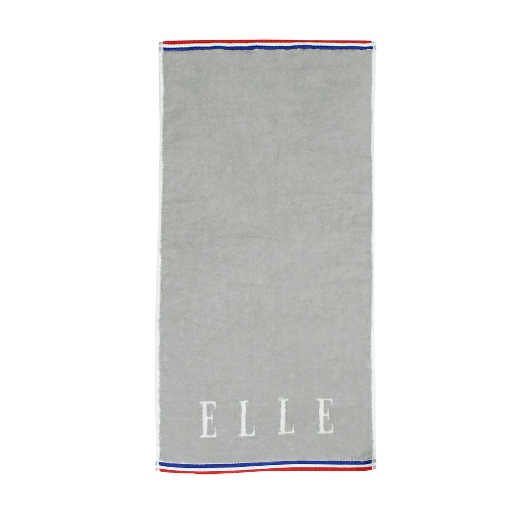 ELLE HOME 純棉素色緹花毛巾(單件)/ 法國經典灰色