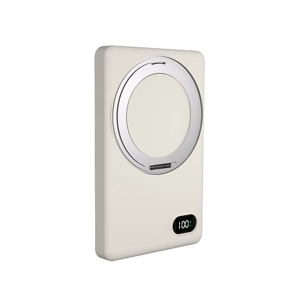 BESTHOT MCK-WCT-超薄磁吸無線充電行動電源(支架/ 雪熊白)