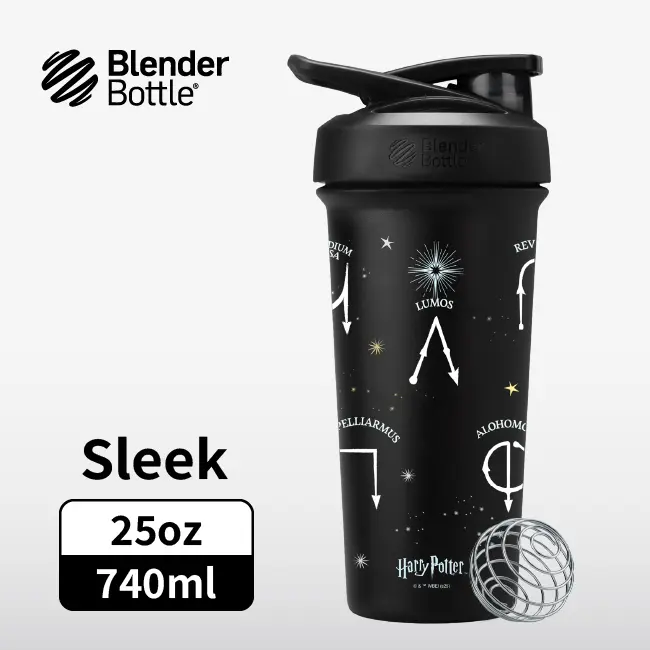 Blender Bottle Sleek按壓式不鏽鋼水壺/ 哈利波特/ 魔法咒語/ 25oz/ 740ml